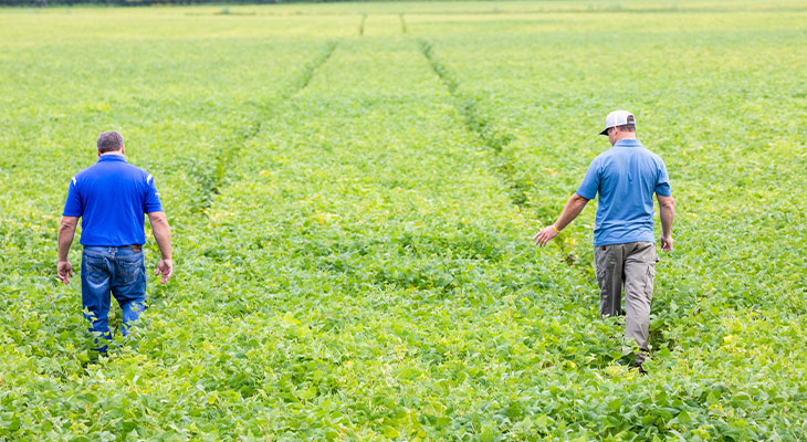 Two people in a field.